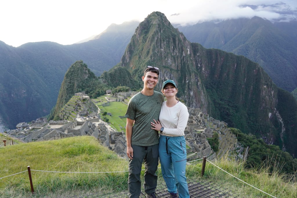 Celebrating at Machu Picchu after the 1 Day Inca Trail