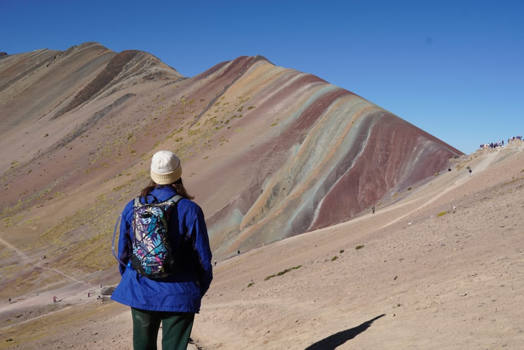 View leaving Rainbow Mountain in Peru