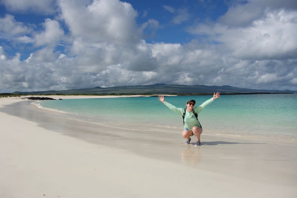 White sand beach in the Galápagos