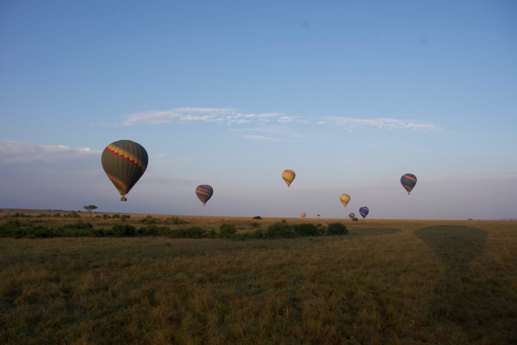 Hot air balloon over the Maasai Mara