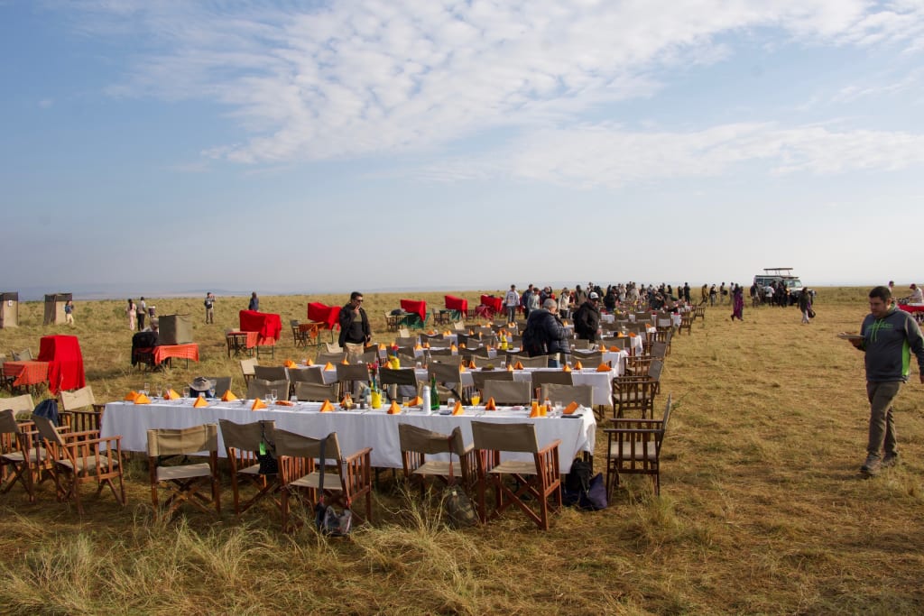 Breakfast in the Maasai Mara savannah