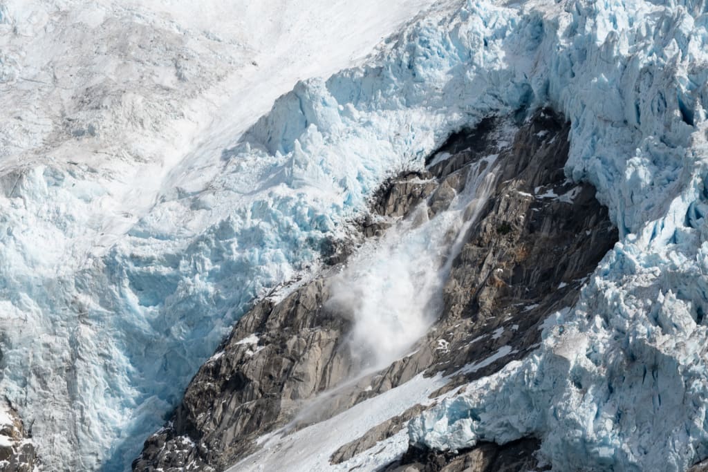 Glacier calving at Northwestern Glacier in Kenai Fjords
