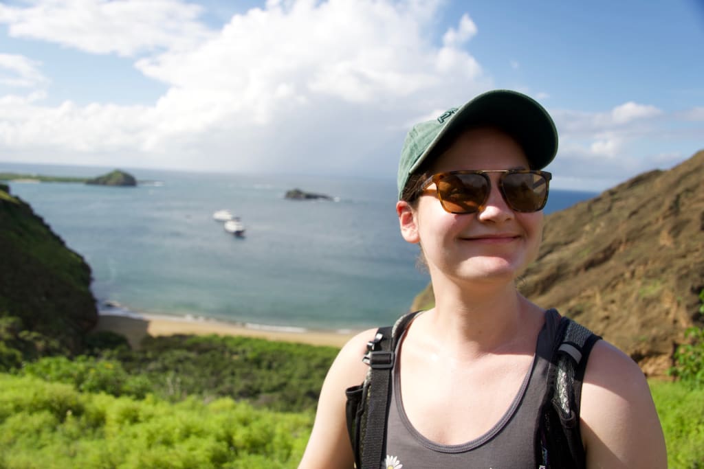 Kathryn on a hike in the Galápagos
