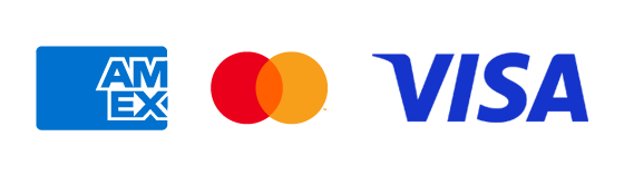 We Accept: Amex, Visa and Mastercard