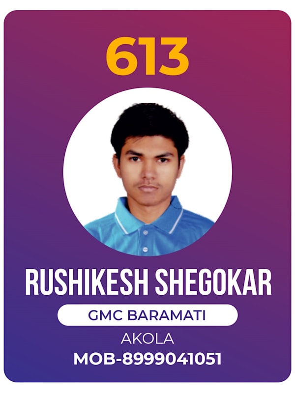 Rushikesh Shegokar, Akola — GMC Baramati, Lalit Tutorials NEET 2023