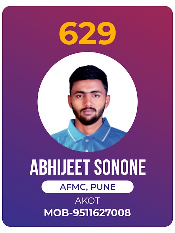 Abhijeet Sonone, Akot — AFMC, Pune, Lalit Tutorials NEET 2023