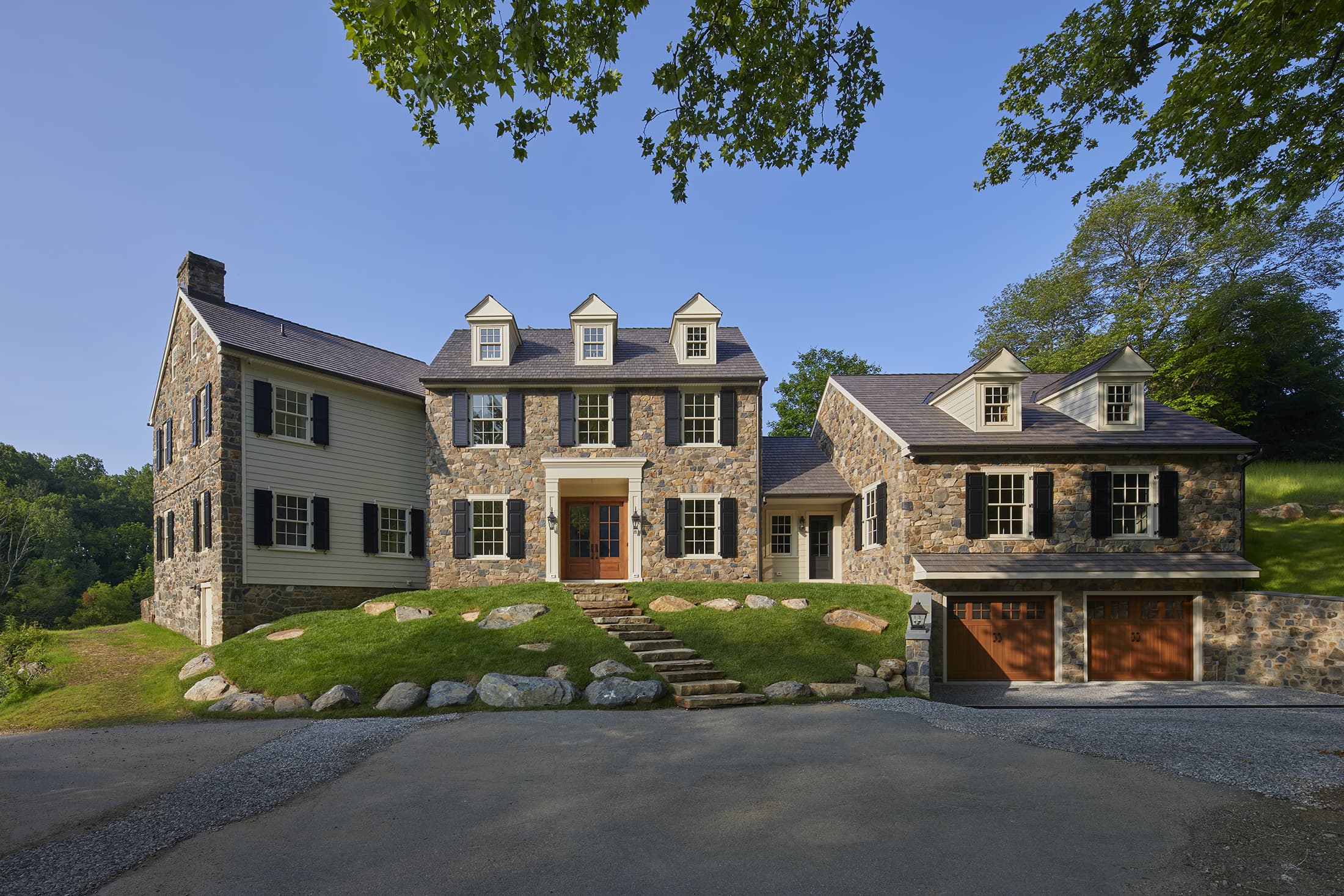 Custom home exterior built by Fisher Builders in the Philadelphia area