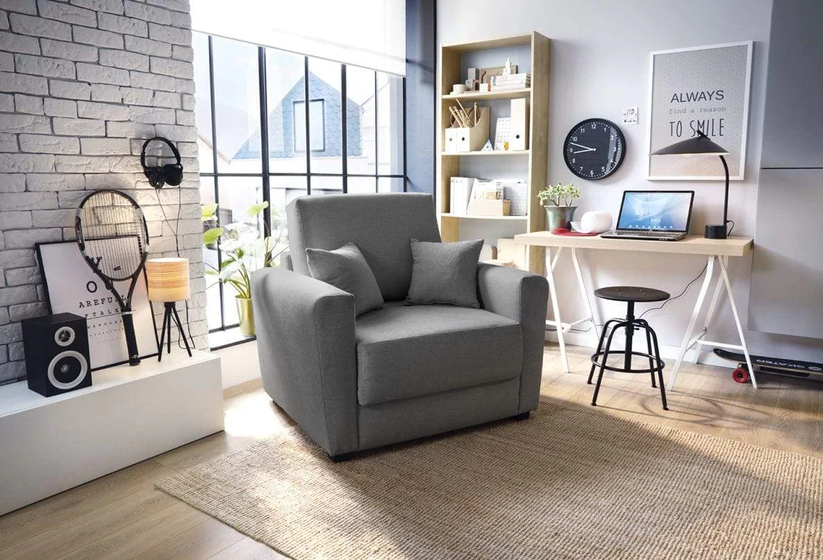 abakus direct olly single sofa bed in a furnished room