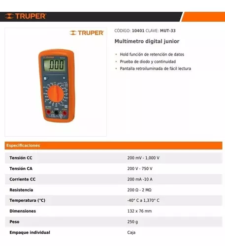 multimeter specs