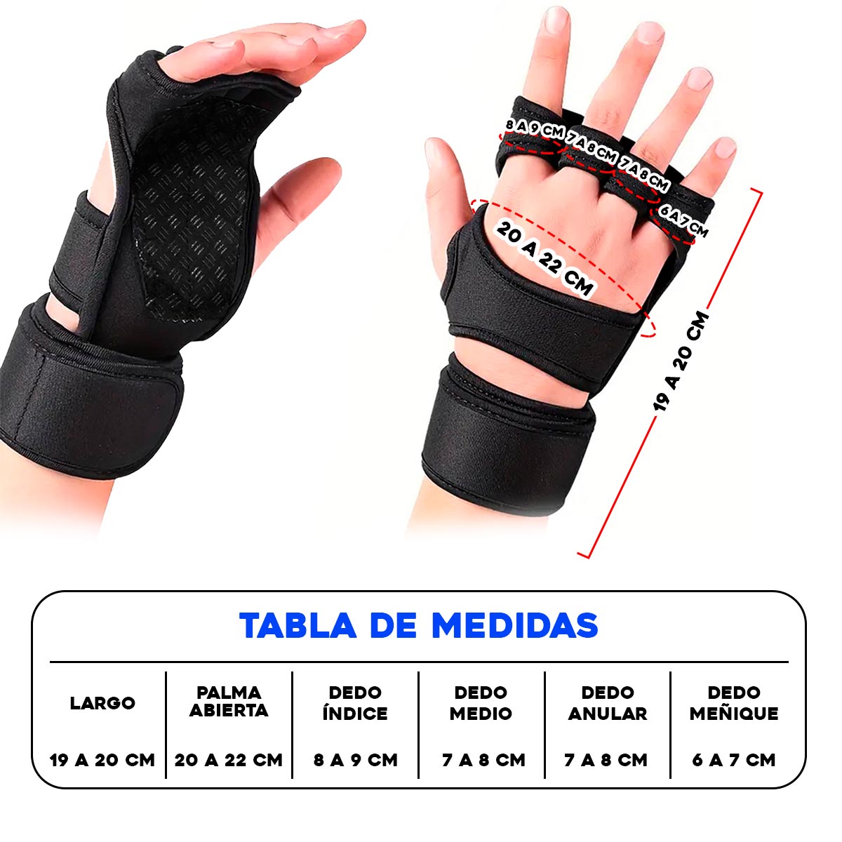 guantes calleras medidas