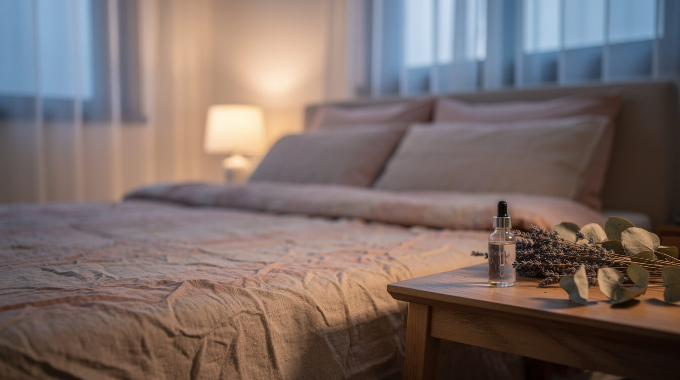 calm evening wind-down setting for geranium essential oil diffusing