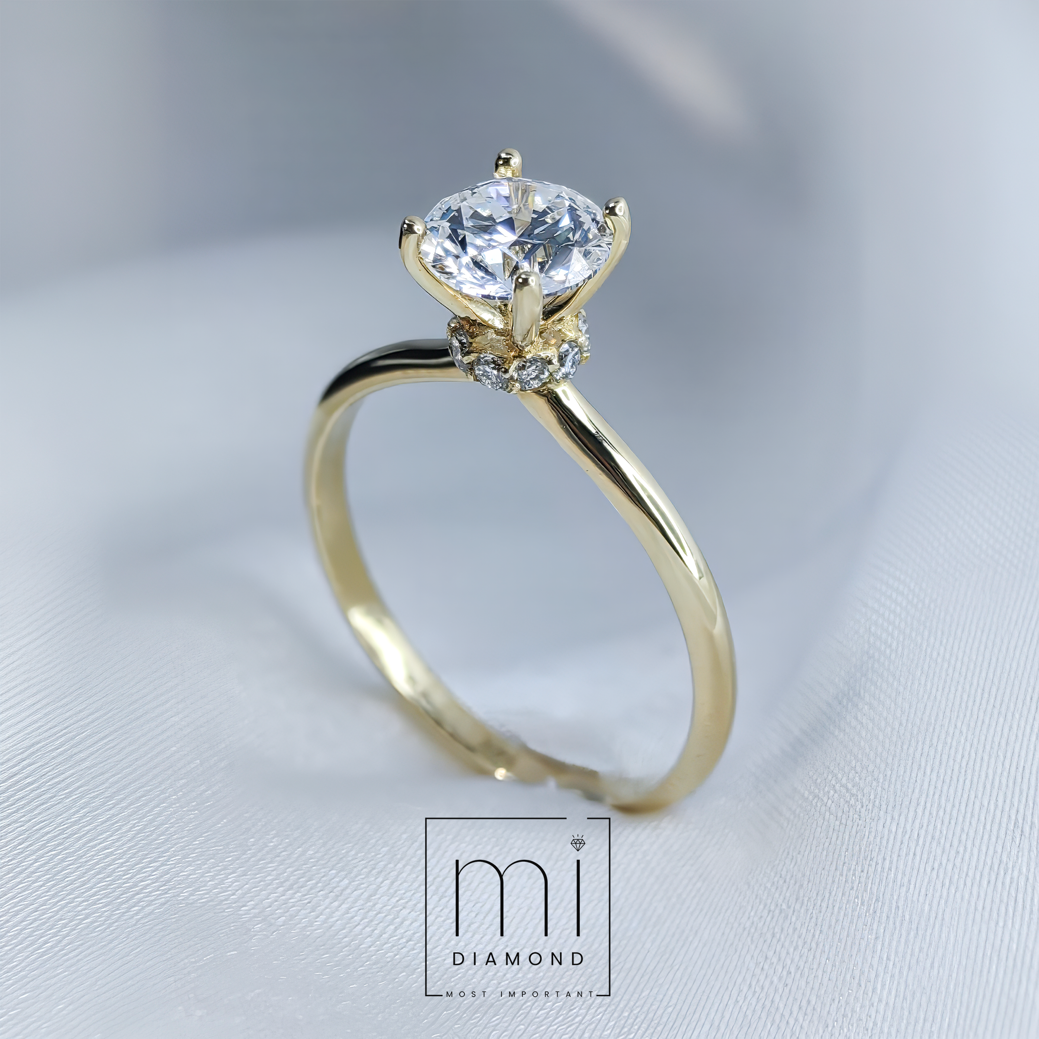 1.08 Carat  D color Vs1 Marquise IGI Sertifikalı Lab. Pırlanta Yüzük