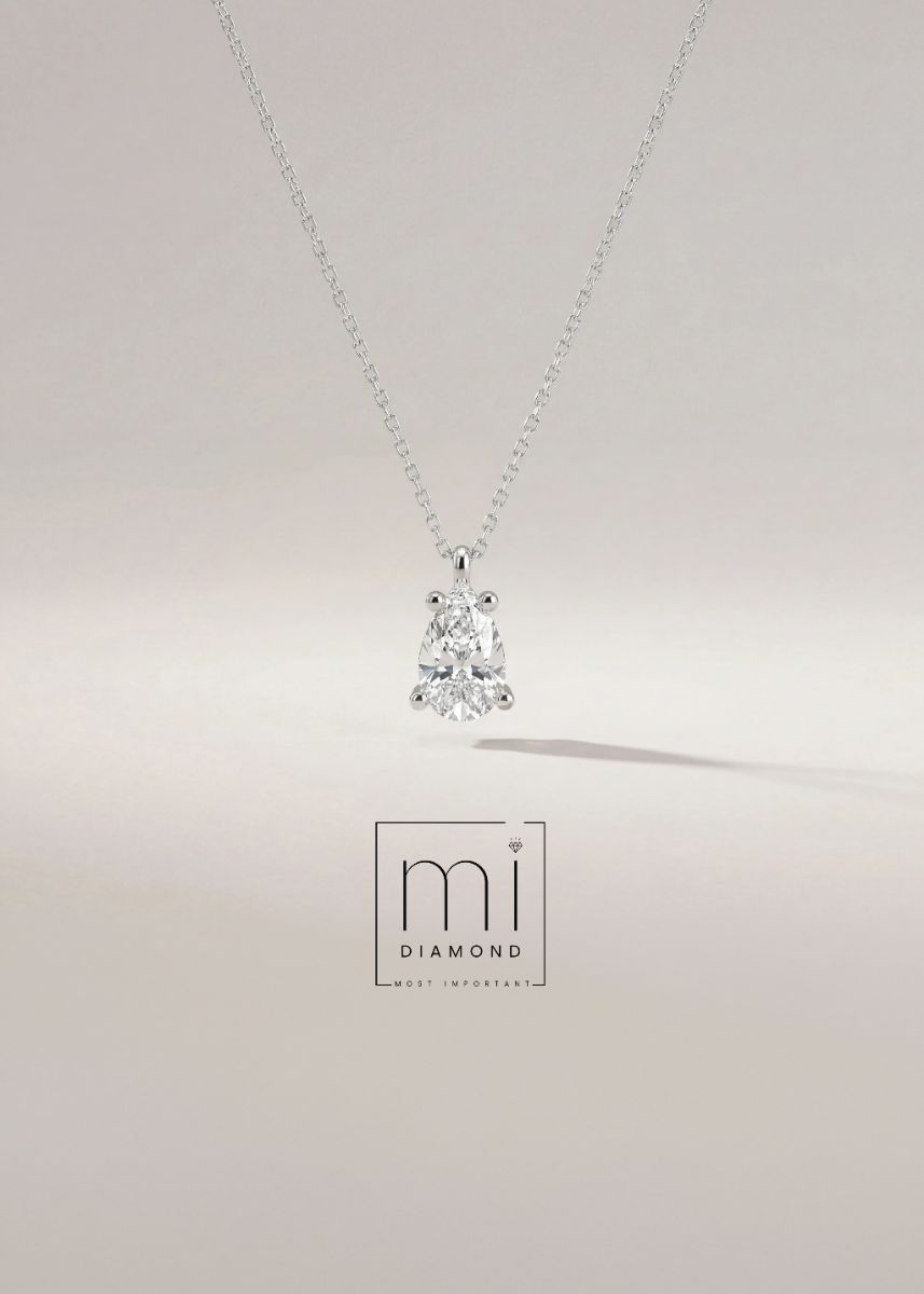 1.00 carat D color Vs1 Damla IGI sertifikalı Lab. Pırlanta kolye