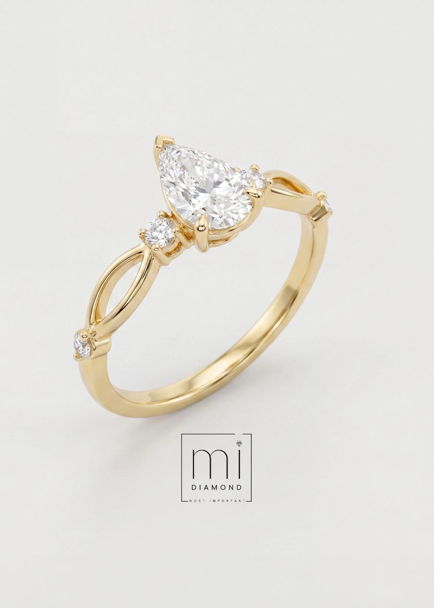 Damla Vintage Damla1.13 ct D color Vs1 IGI Sertifikalı Lab. Pırlanta