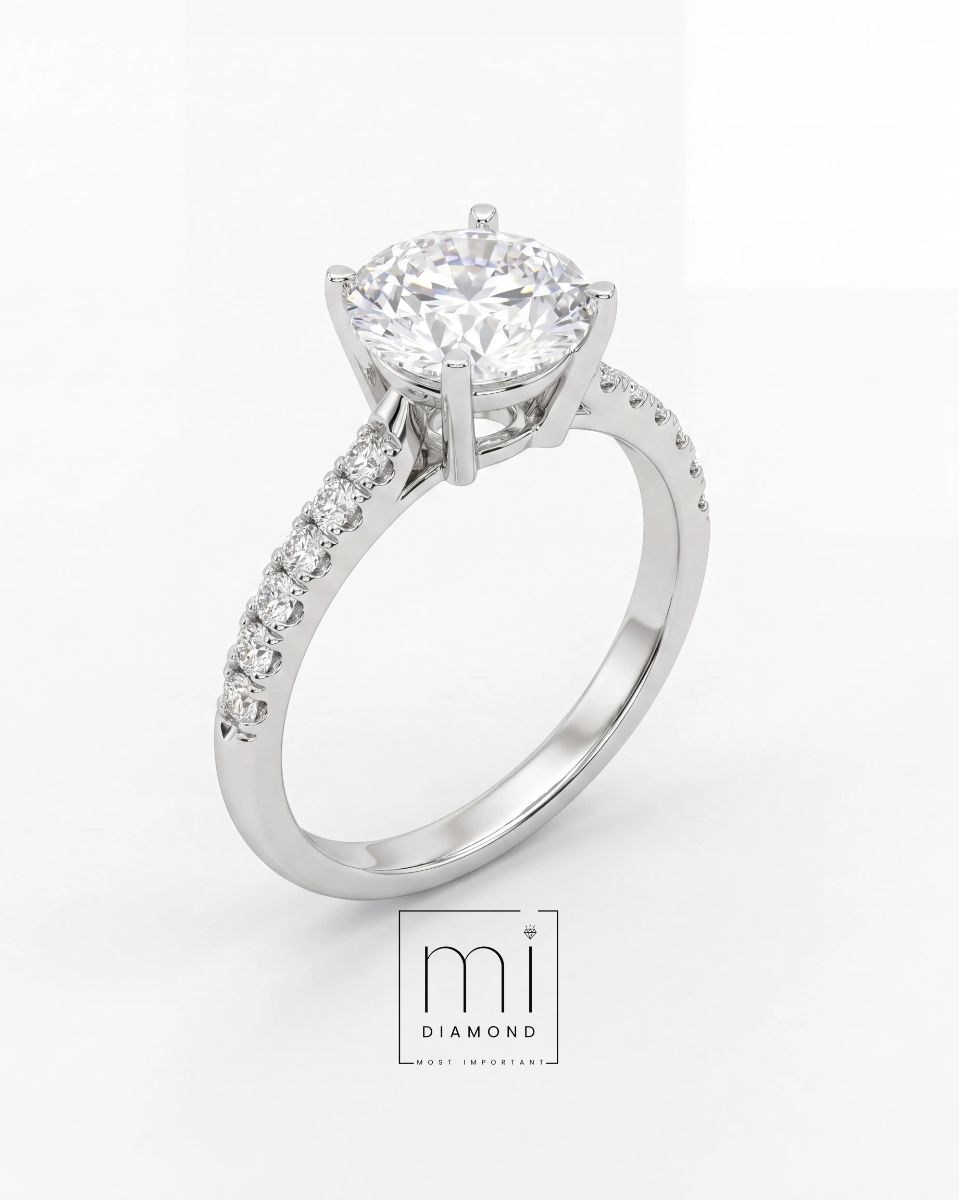 Yuvarlak Pave Model 3.35Ct D color Vs1 IGI Sertifikalı Lab. Pırlanta