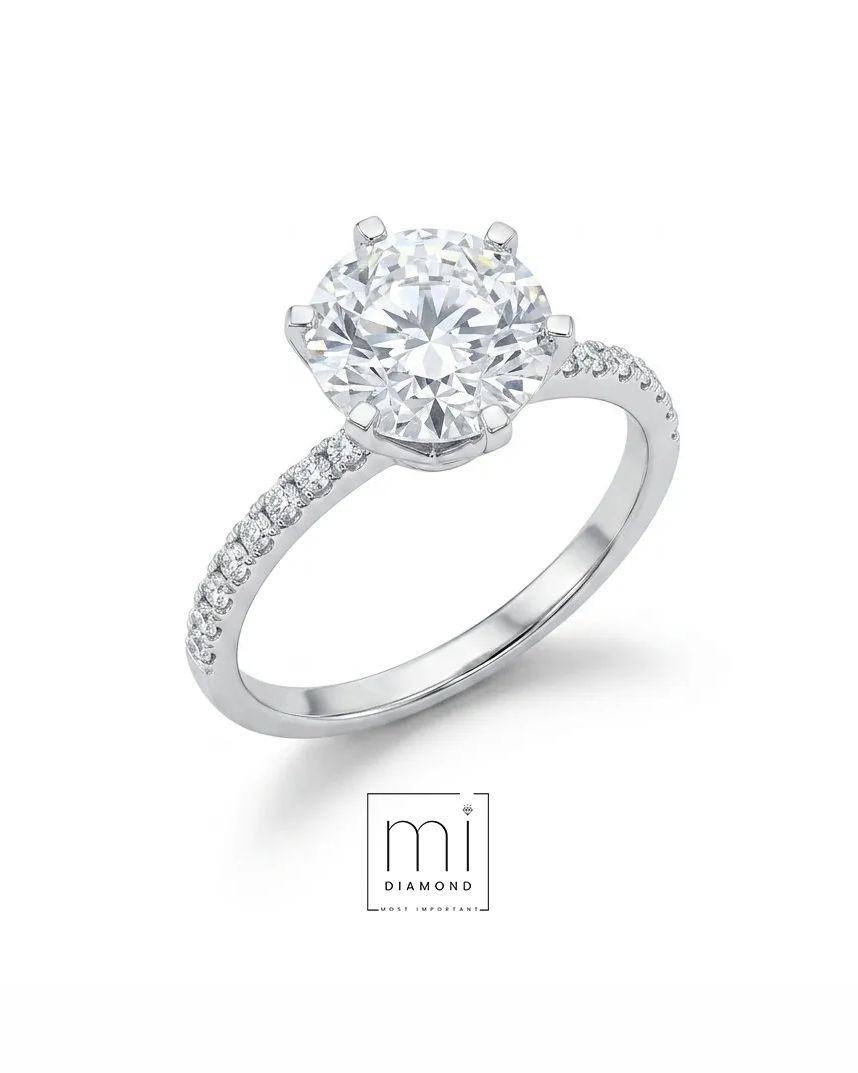 Yuvarlak Pave Model 3.21ct D color Vs1 IGI Sertifikalı Lab. Pırlanta