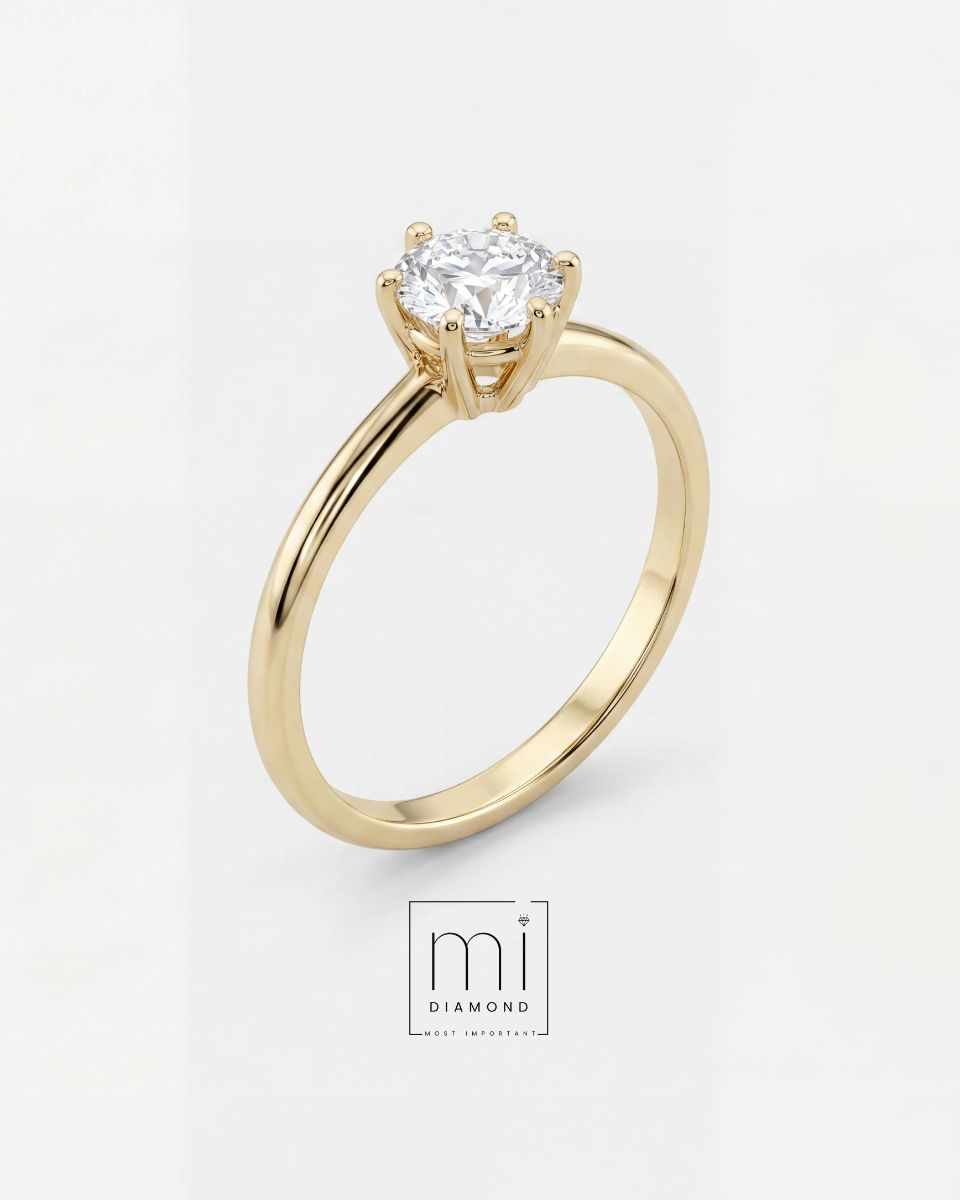 0.55 Carat EF color VVS Round IGI Sertifikalı Labaratuvar Pırlantalı Yüzük