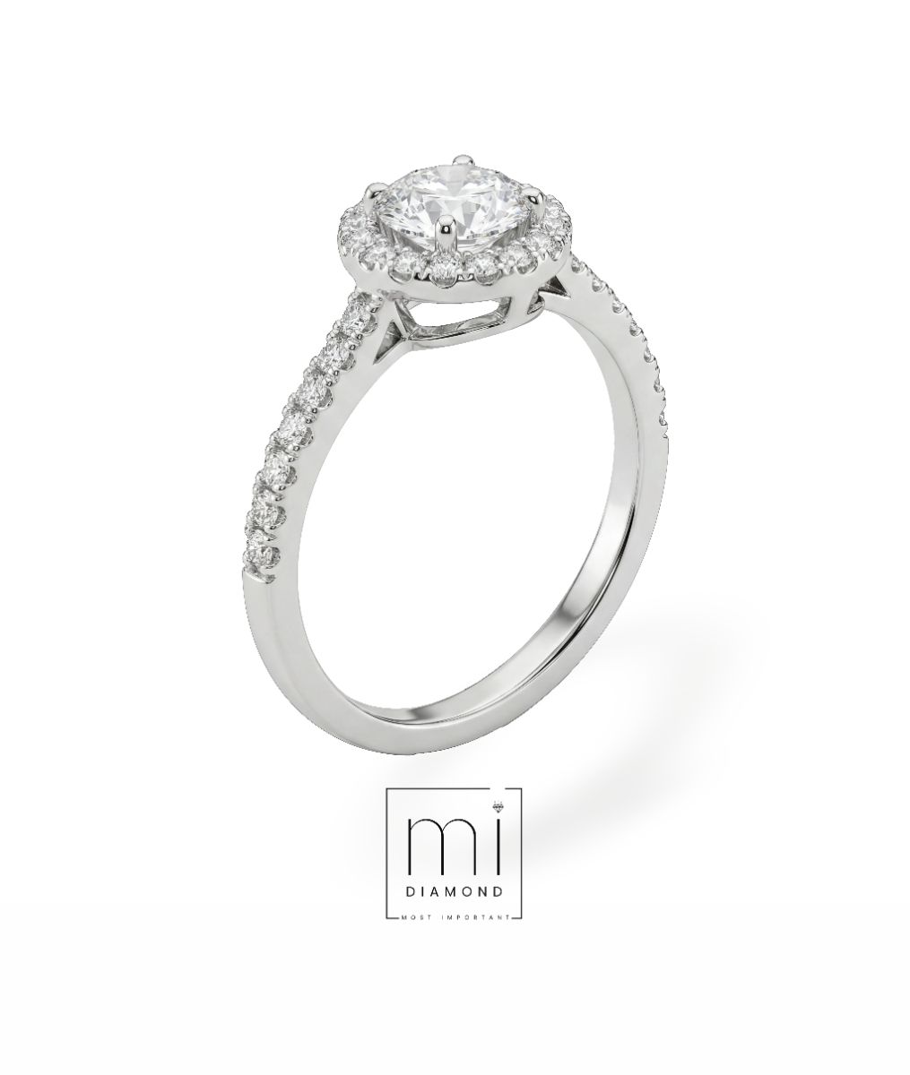 0.80 ct Round Uluslararası IGI Sertifikalı Labaratuvar Pırlantalı yüzük