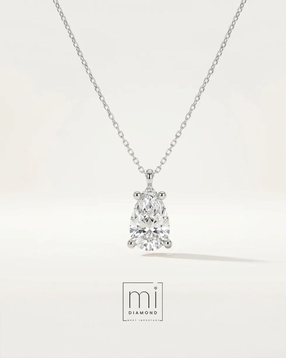 2.00 Carat D color VS1 Damla IGI sertifikalı labaratuvar pırlanta kolye