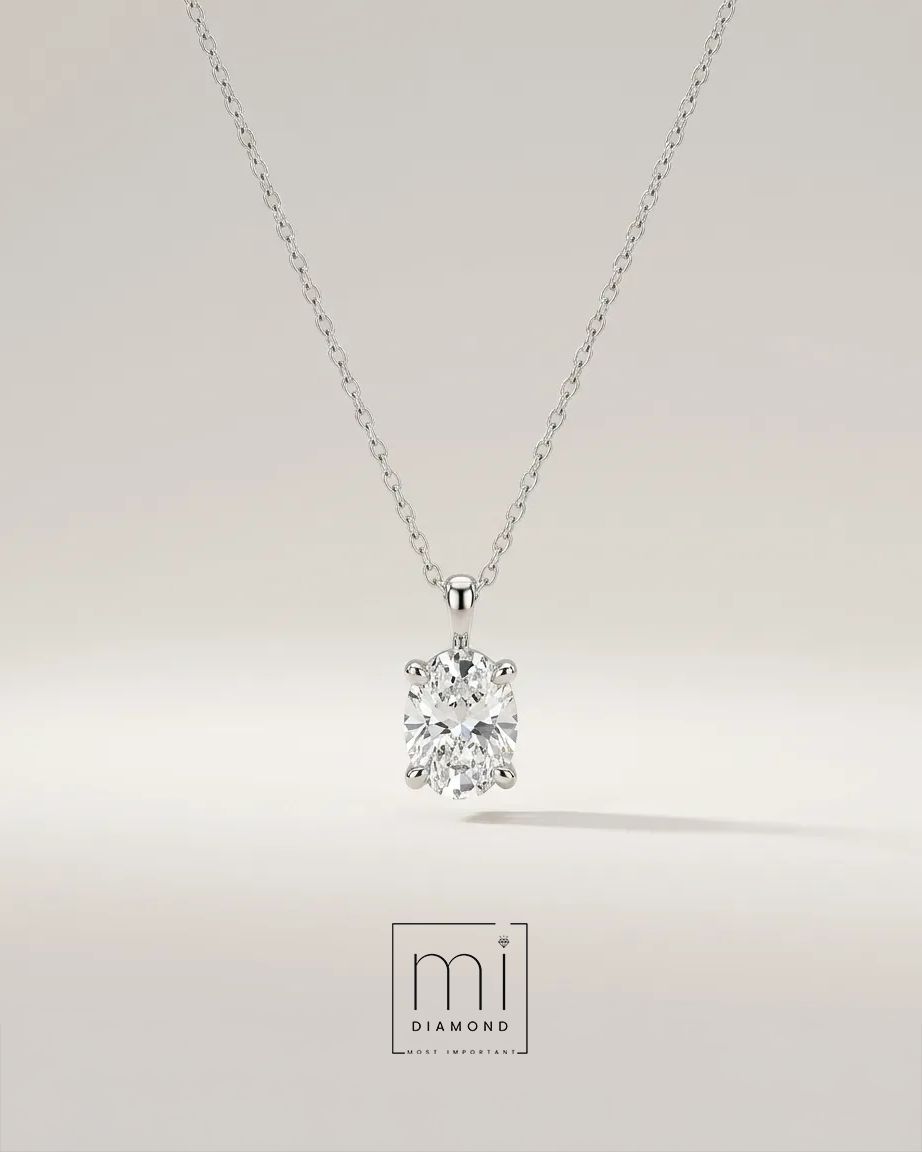 2.01 Carat D color VS1 Oval IGI sertifikalı labaratuvar pırlanta kolye