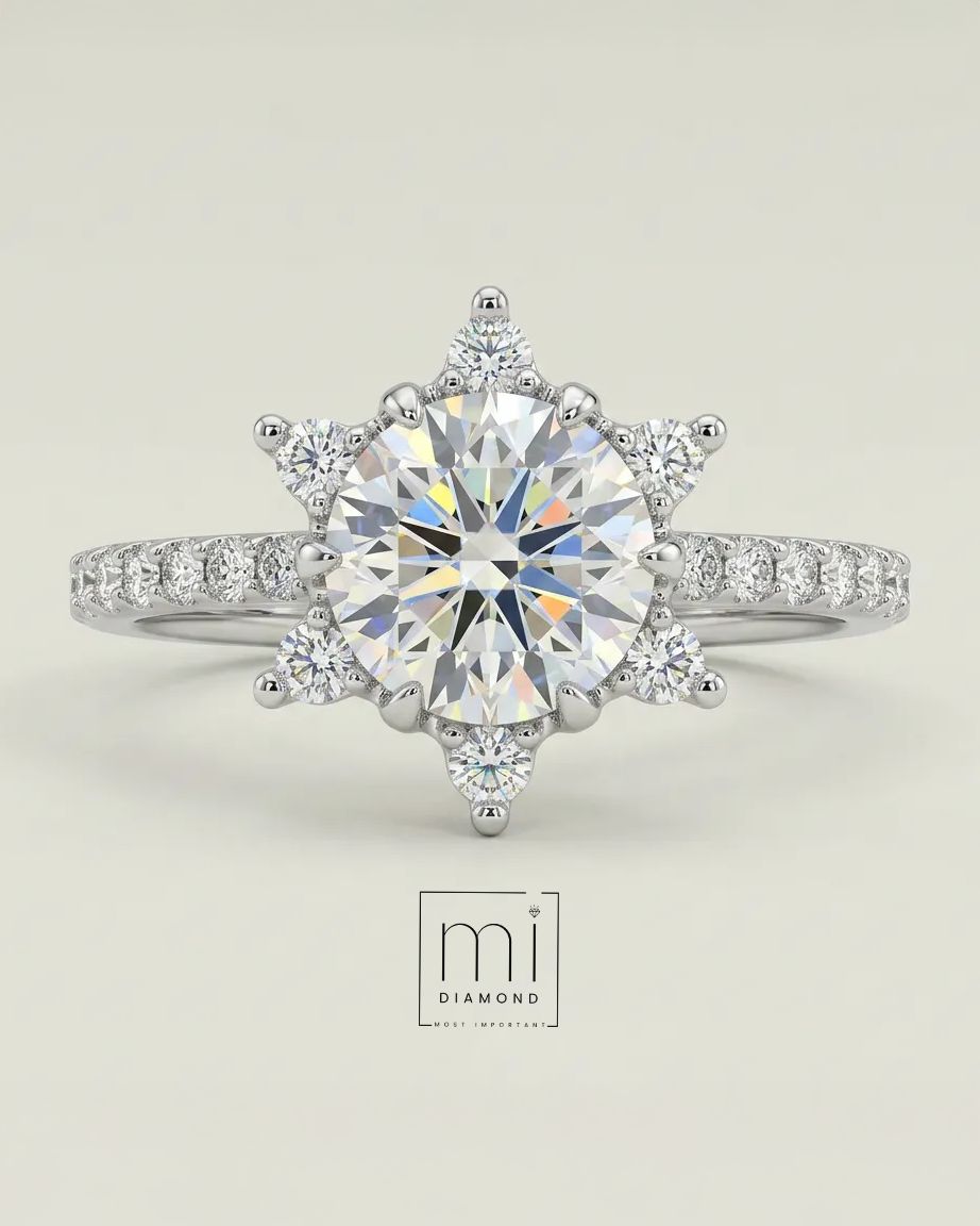 1.40 Carat Round Uluslararası IGI Sertifikalı Labaratuvar Pırlantalı yüzük