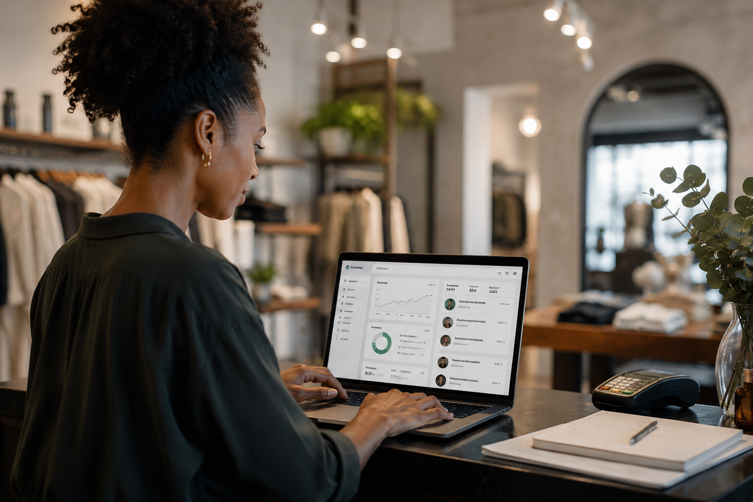 Local business owner improving online visibility and managing customer enquiries