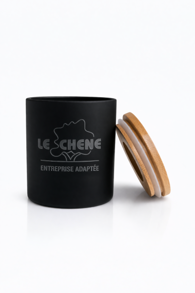 Bougie personnalisée verre noir mat gravure laser