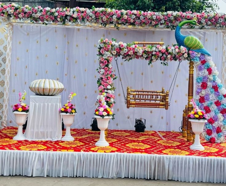 Peacock Theme Cradle Ceremony Decoration