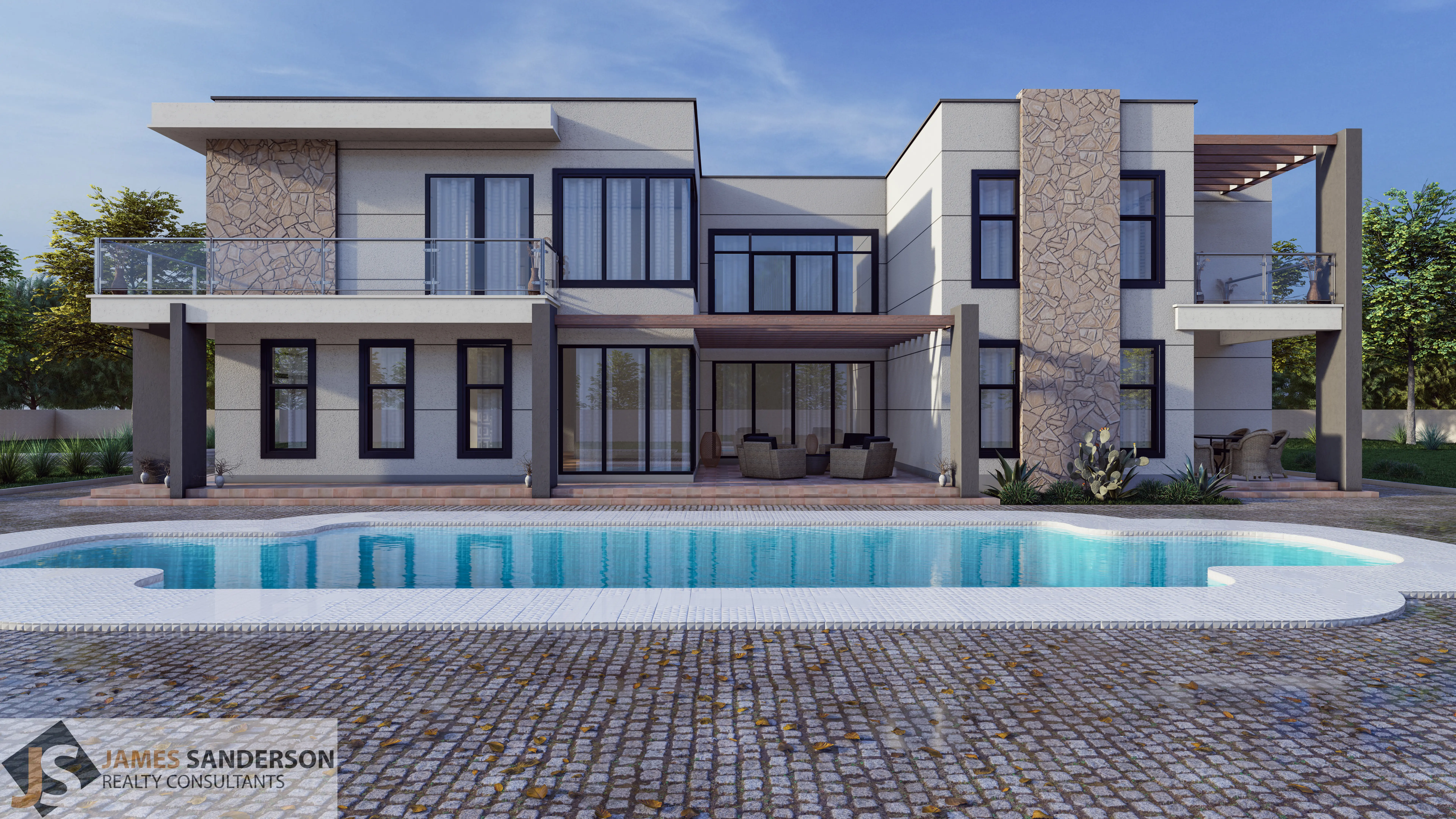 Modern two-story design render 2