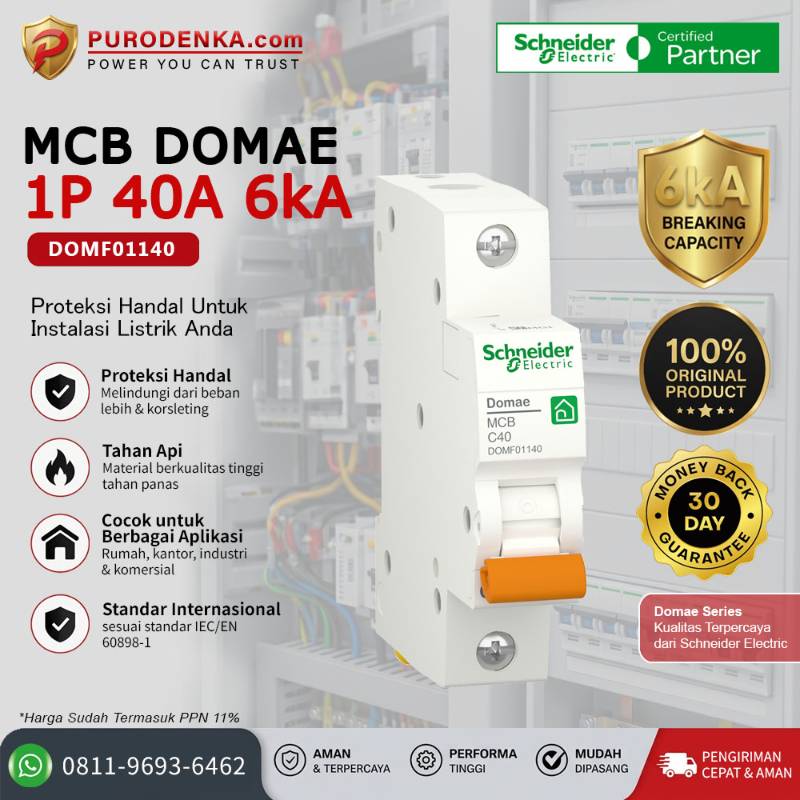SCHNEIDER MCB DOMAE 1P 40A 6kA DOMF01140