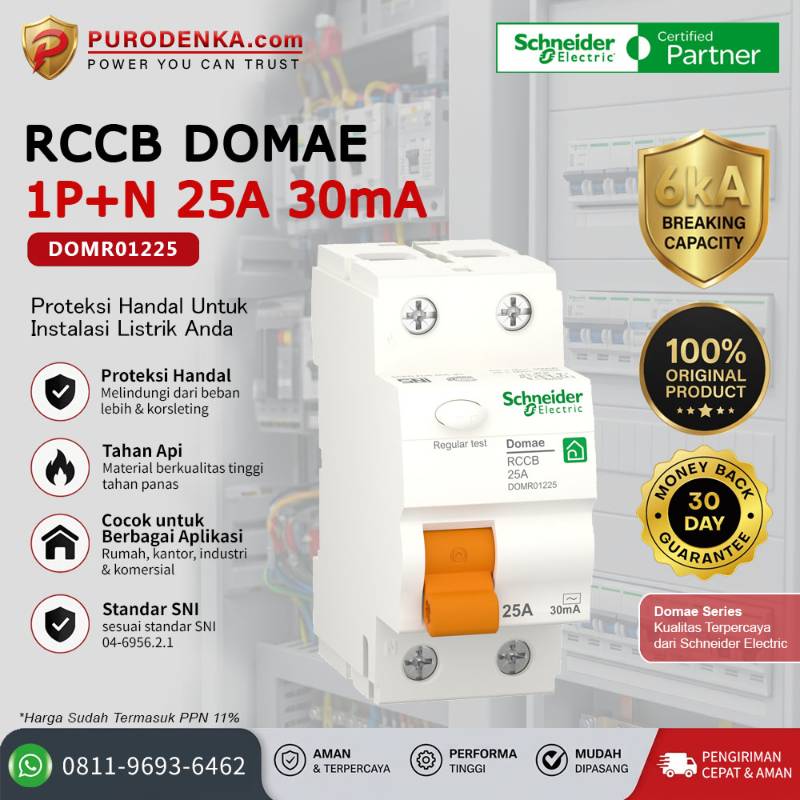 SCHNEIDER RCCB DOMAE 2P 25A 30mA DOMR01225