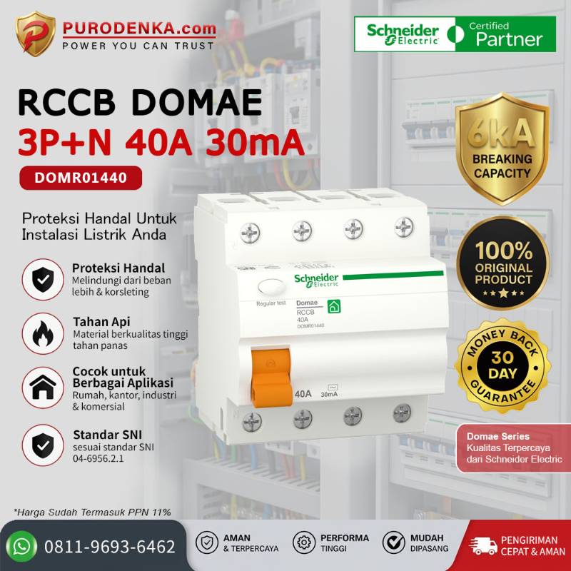 SCHNEIDER RCCB DOMAE 4P 40A 30mA DOMR01440