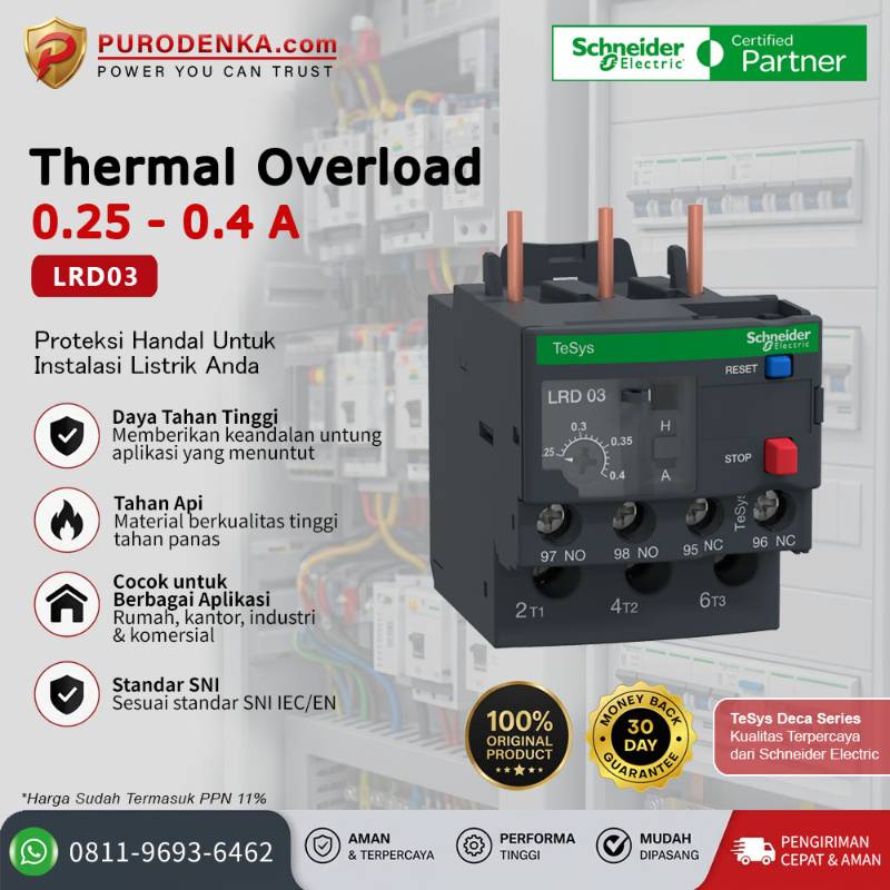 SCHNEIDER Thermal Overload LRD03 0,25A - 0,4A Class 10A
