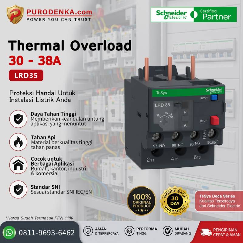 SCHNEIDER Thermal Overload LRD35 30 - 38A Class 10A