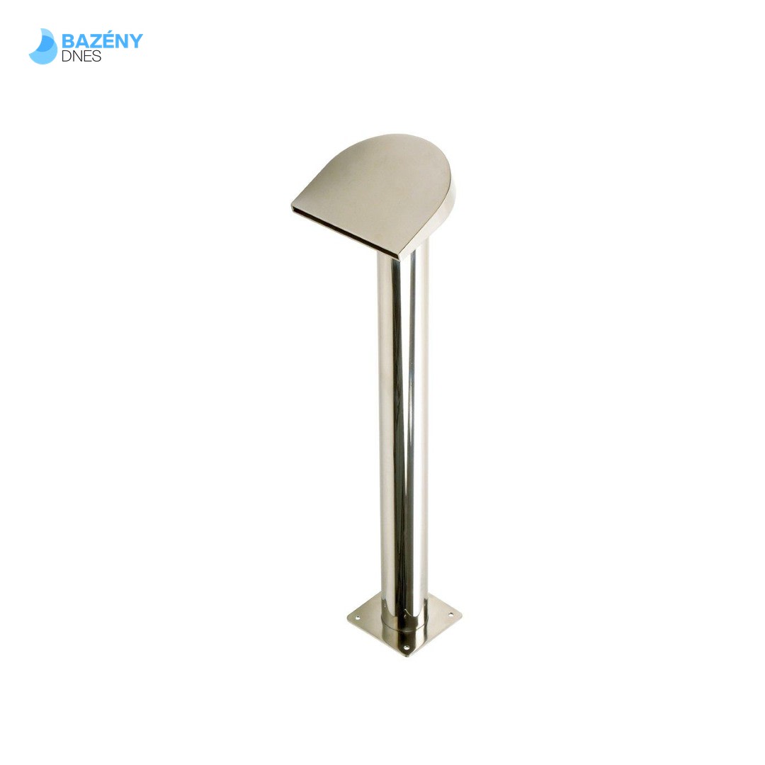 Grouse - egy félhold magas, W200 mm, kapcsolat 75 mm, AISI 316, áramlva