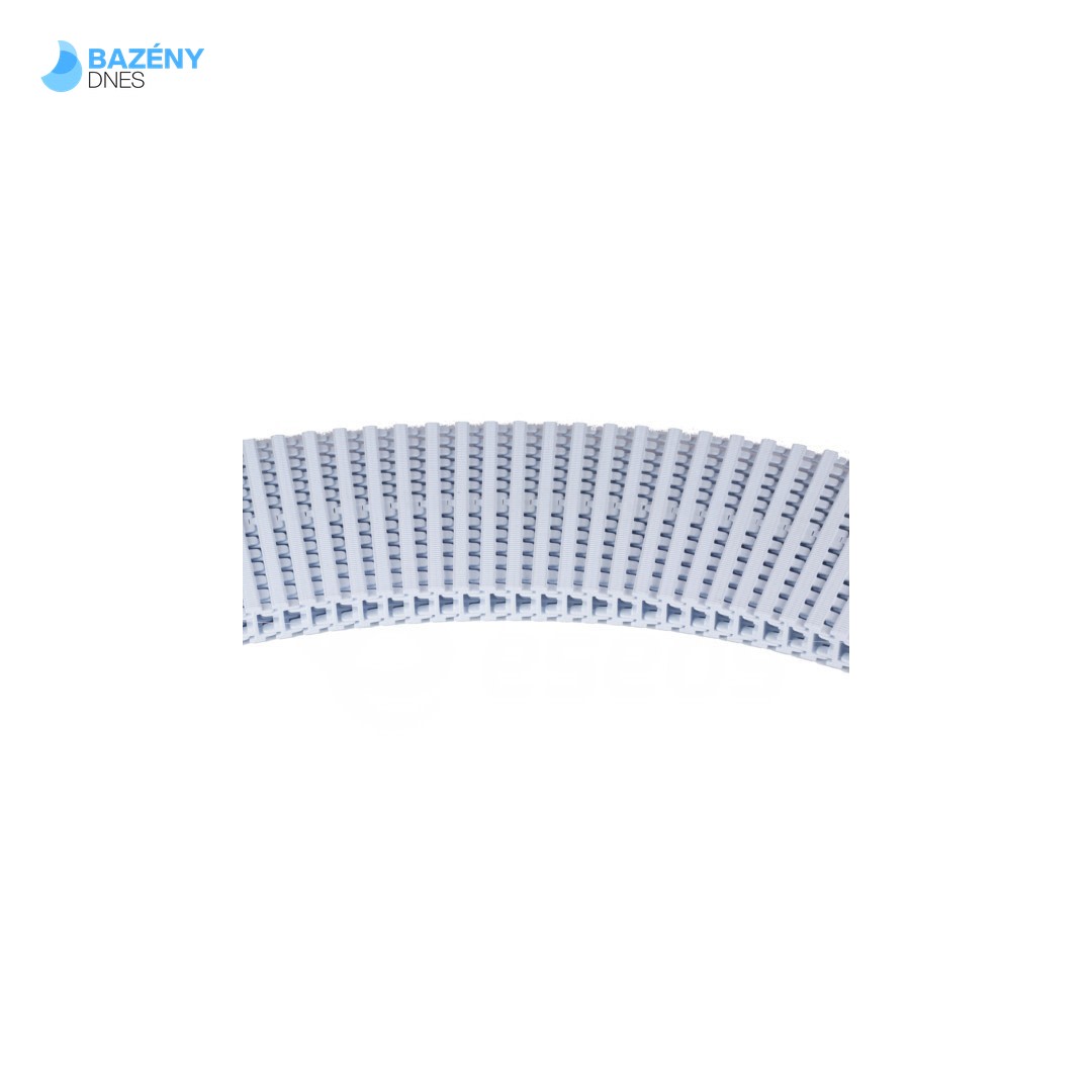 Přelivový roll rošt - bílý - pro veřejné bazény - - šířka 195 mm, výška 35 mm