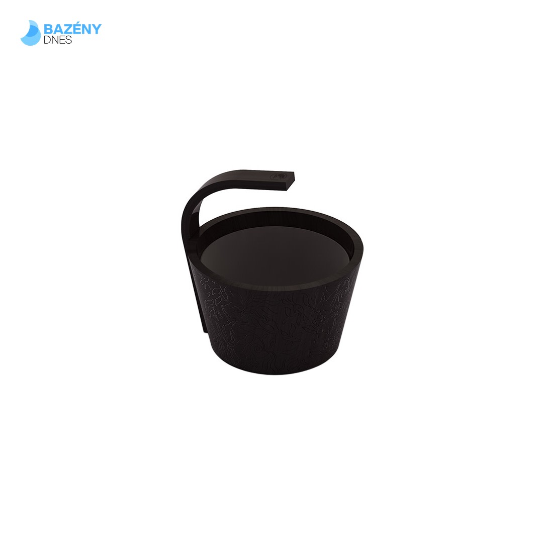Saunový kbelík s plastovou vložkou 4l - ČERNÁ