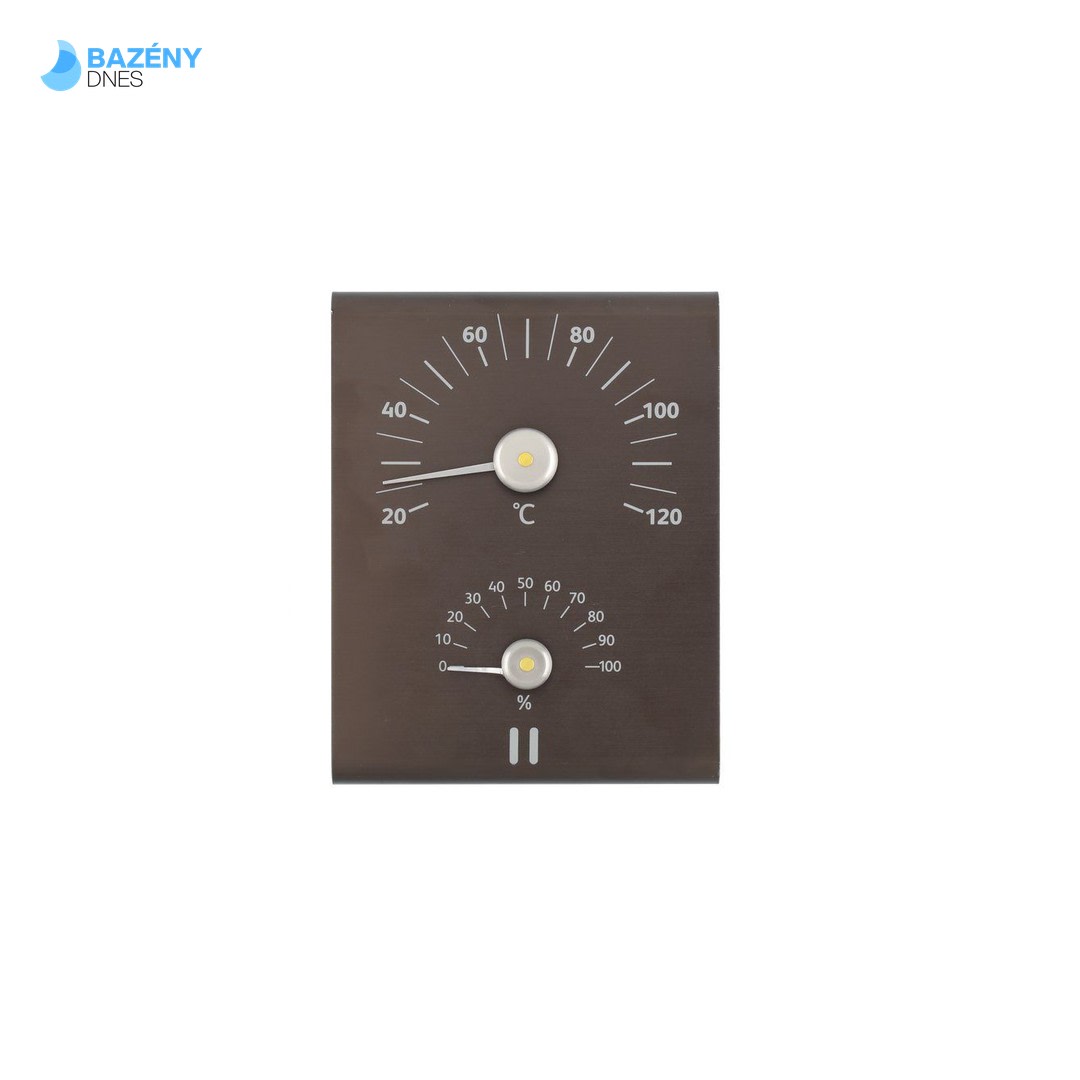 RENTO Teploměr a vlhkoměr AL - dehtově hnědý