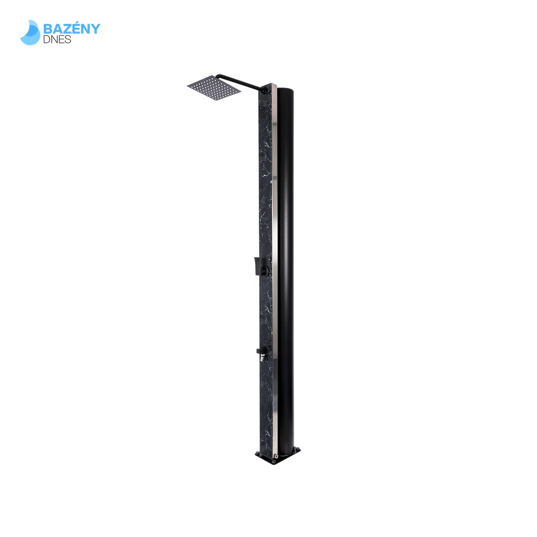 Solární sprcha ATLAS ČERNÉ ZRCADLO s oplachem nohou