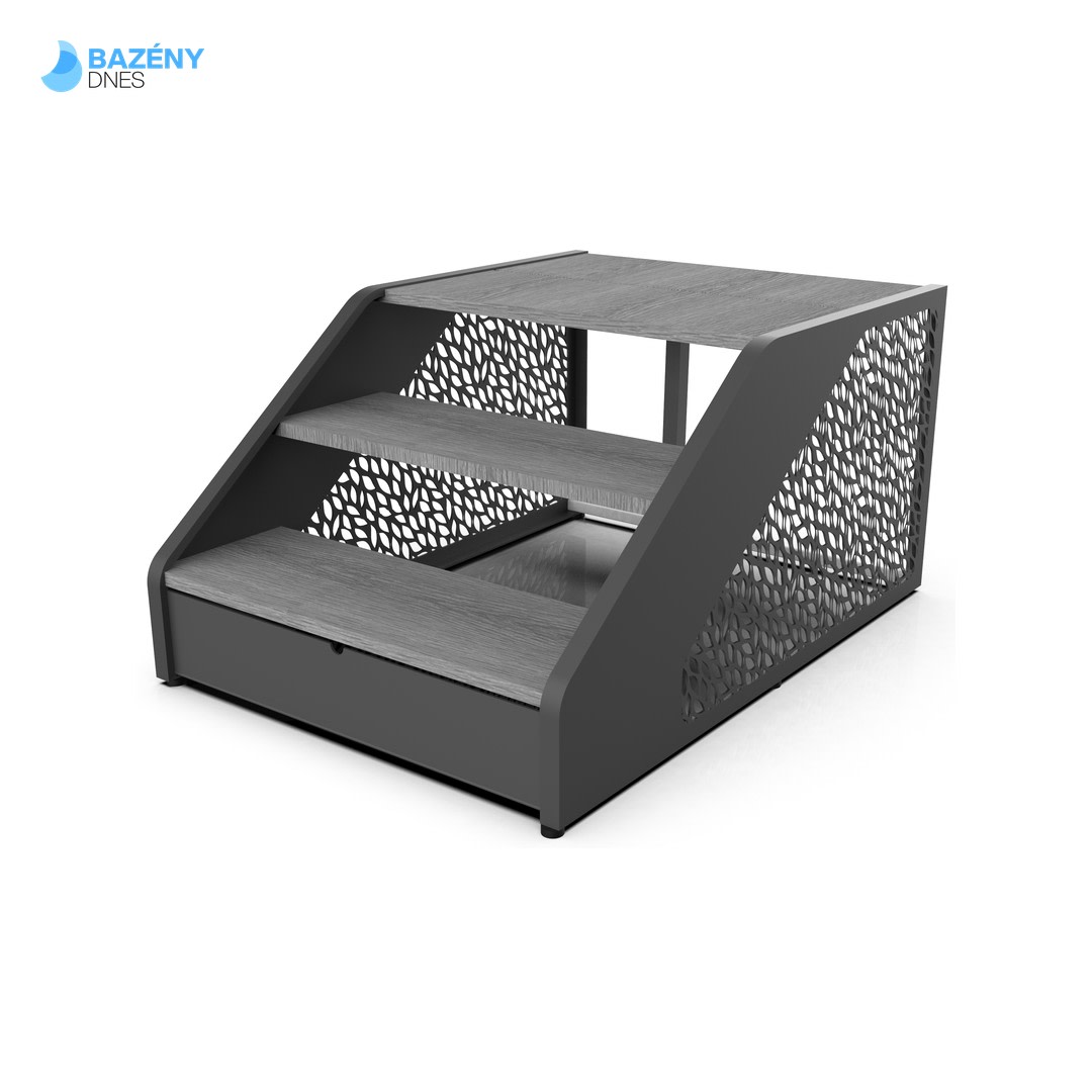 Schůdky Poolex Wood - šedá