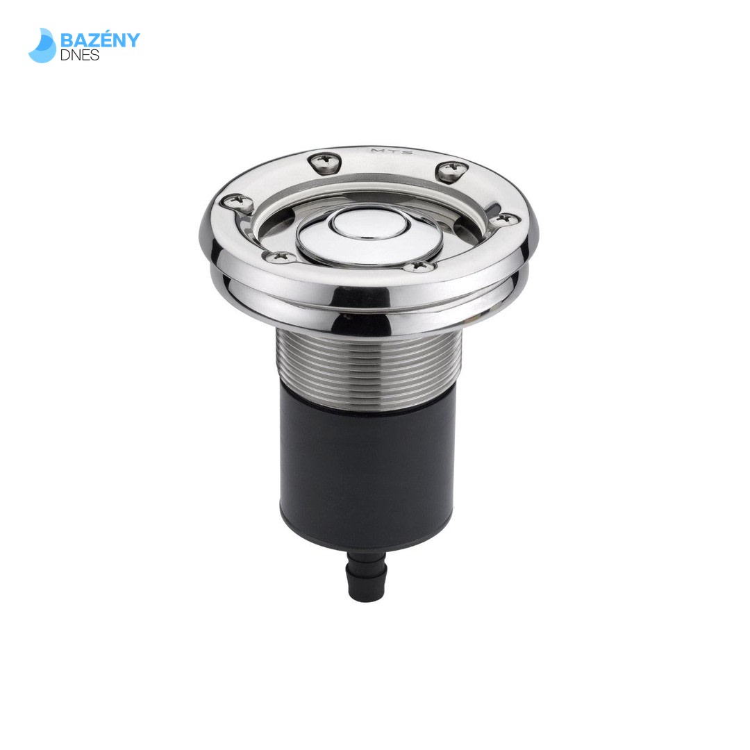 Pneumatické tlačítko v nerez základním prvku s přírubou