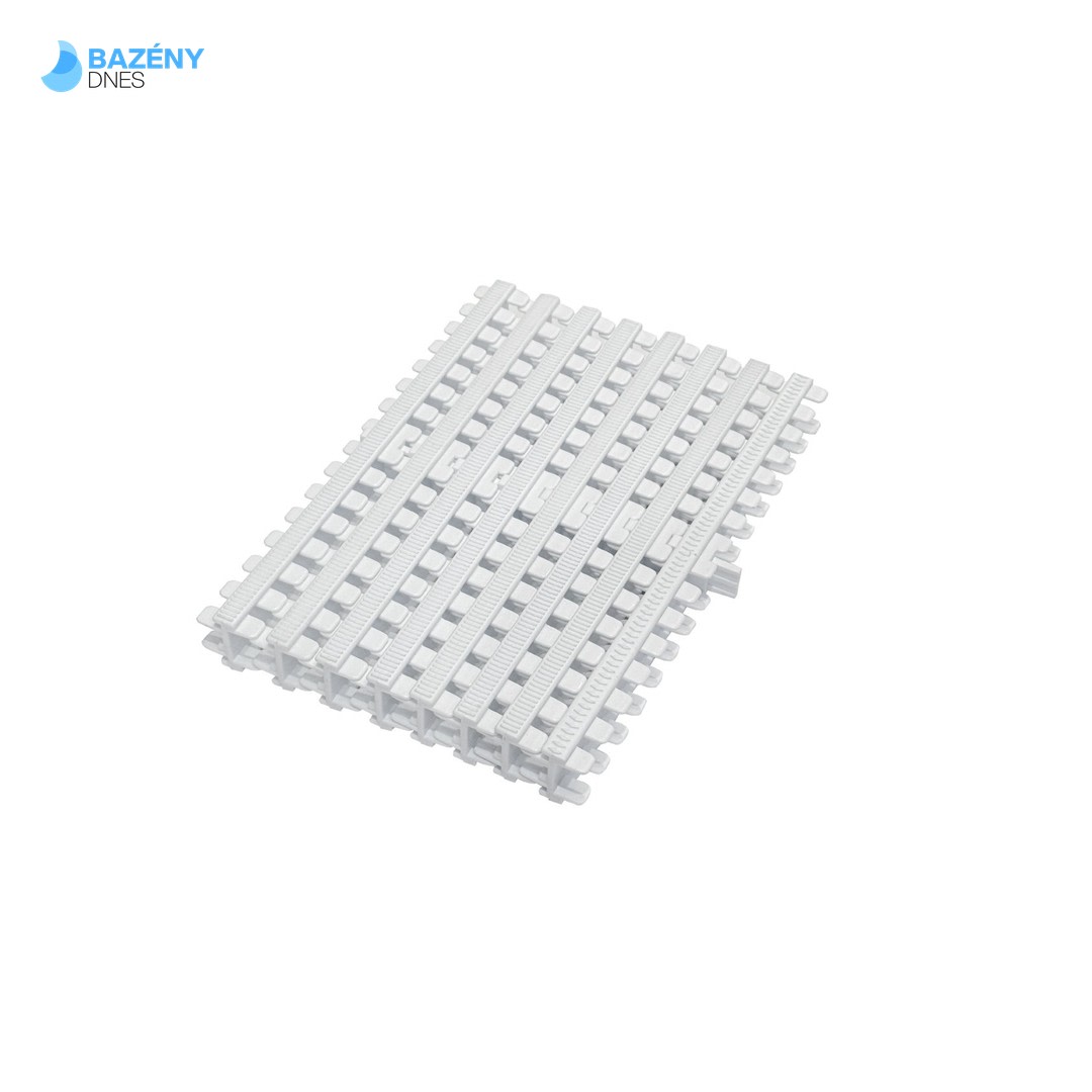 Přelivový roll rošt pro veřejné bazény - bílý - šířka 295 mm, výška 35mm