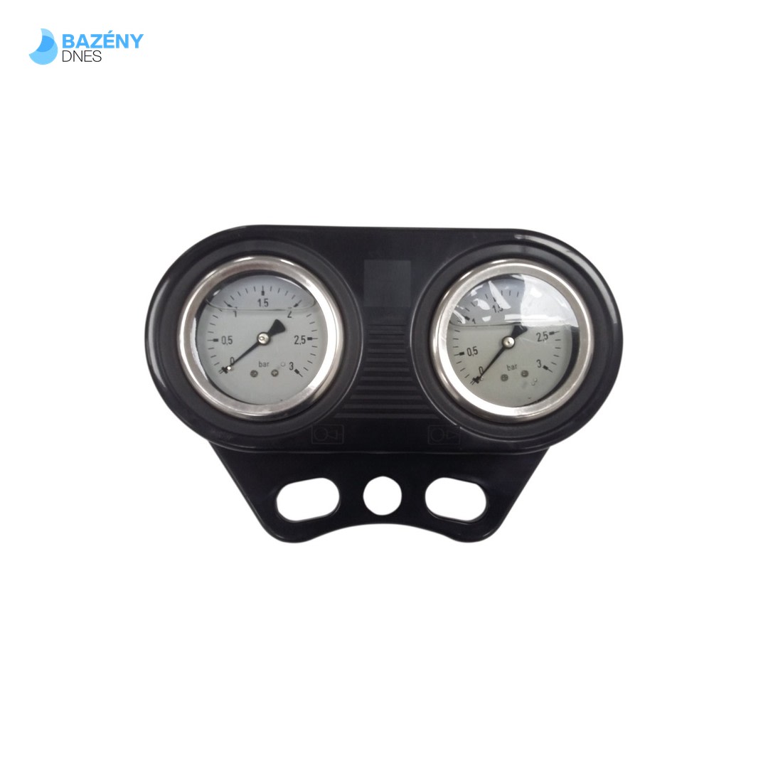 Manometr dvojitý horizontální panel s dvěma glycerinovými manometry