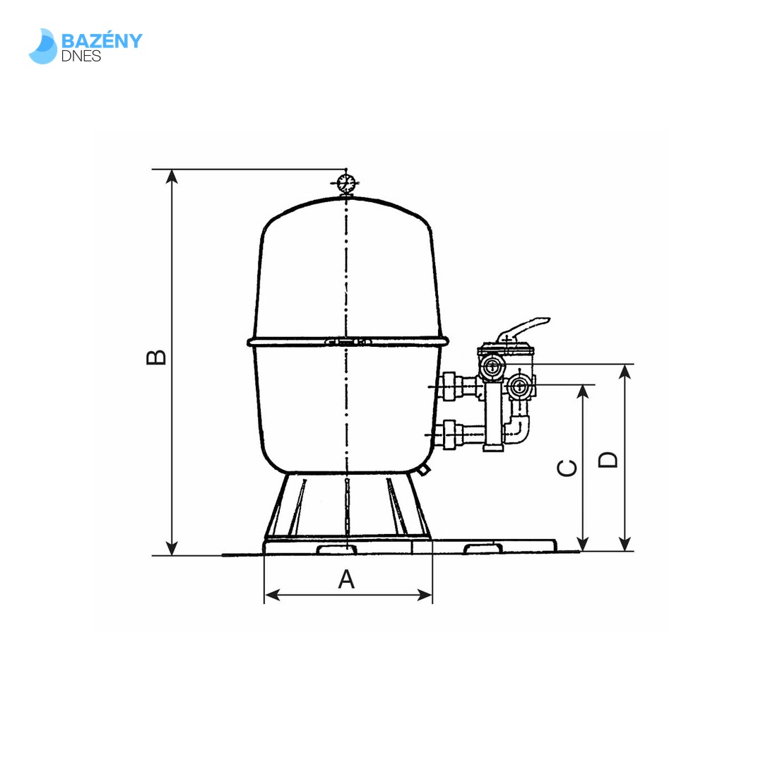 Filtr.nádoba dělená 500, 9 m3/h