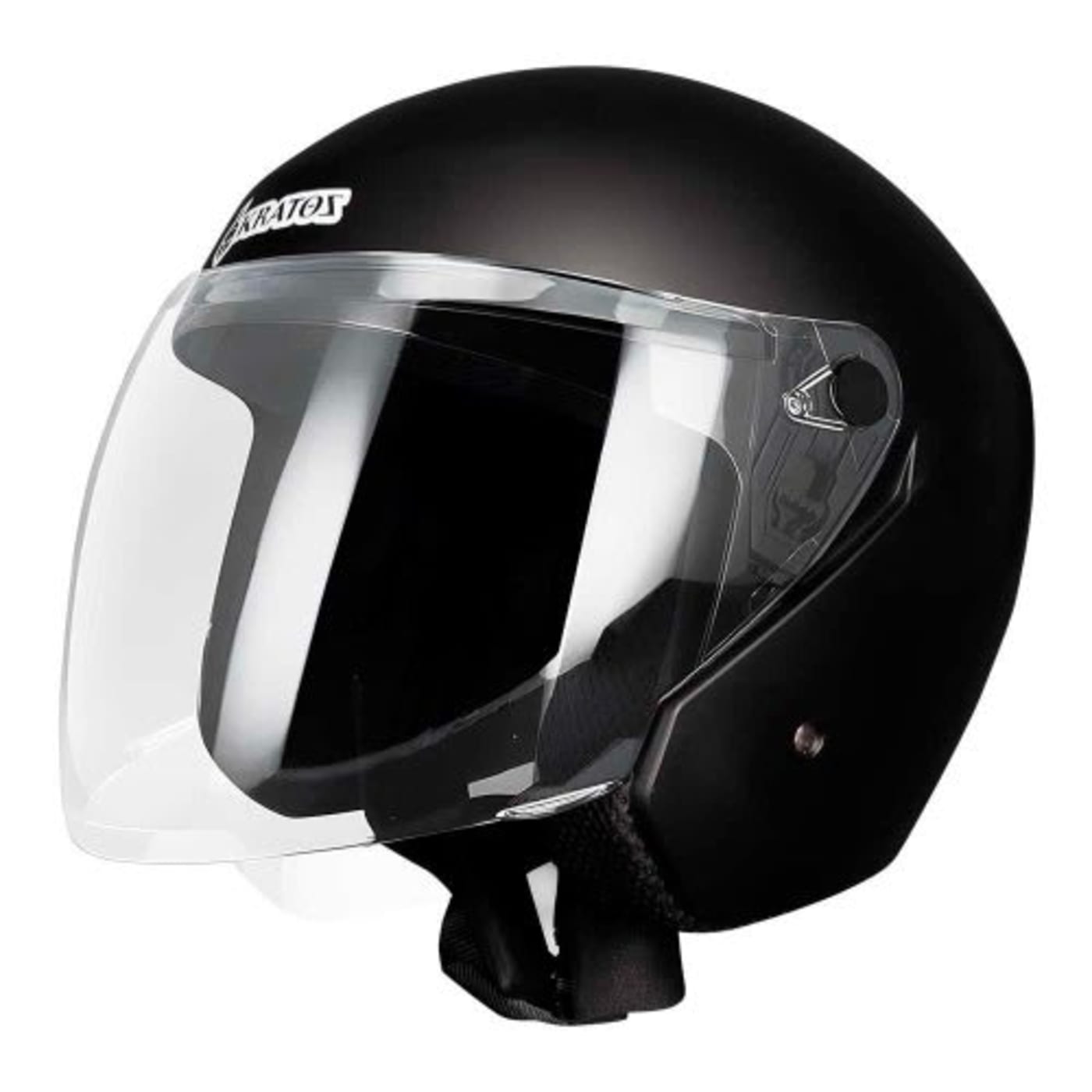 CASCO ABIERTO KRATOZ CC K10 SOLID NEGRO MATE VISOR CLARO DOT