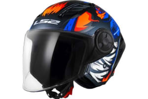 CASCO ABIERTO LS2 OF616 WEILER NM/AZUL/NARANJA - ECE2206