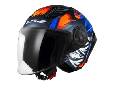 CASCO ABIERTO LS2 OF616 WEILER NM/AZUL/NARANJA - ECE2206