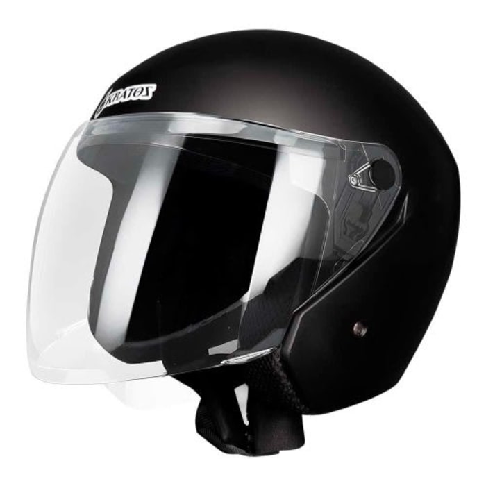 CASCO ABIERTO KRATOZ CC K10 SOLID NEGRO MATE VISOR CLARO DOT