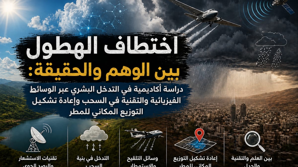 اختطاف الهطول بين الوهم والحقيقة دراسة أكاديمية في التدخل البشري عبر الوسائط الفيزيائية والتقنية في السحب وإعادة تشكيل التوزيع المكاني للمطر