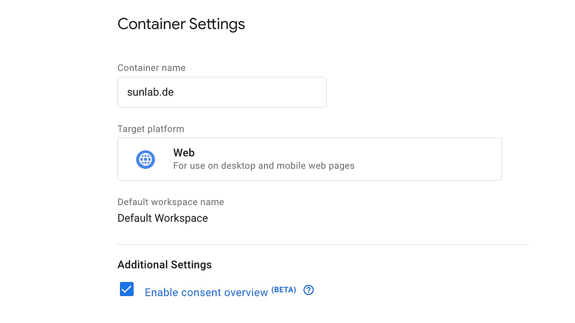 Screenshot von den Einstellungsmöglichkeiten